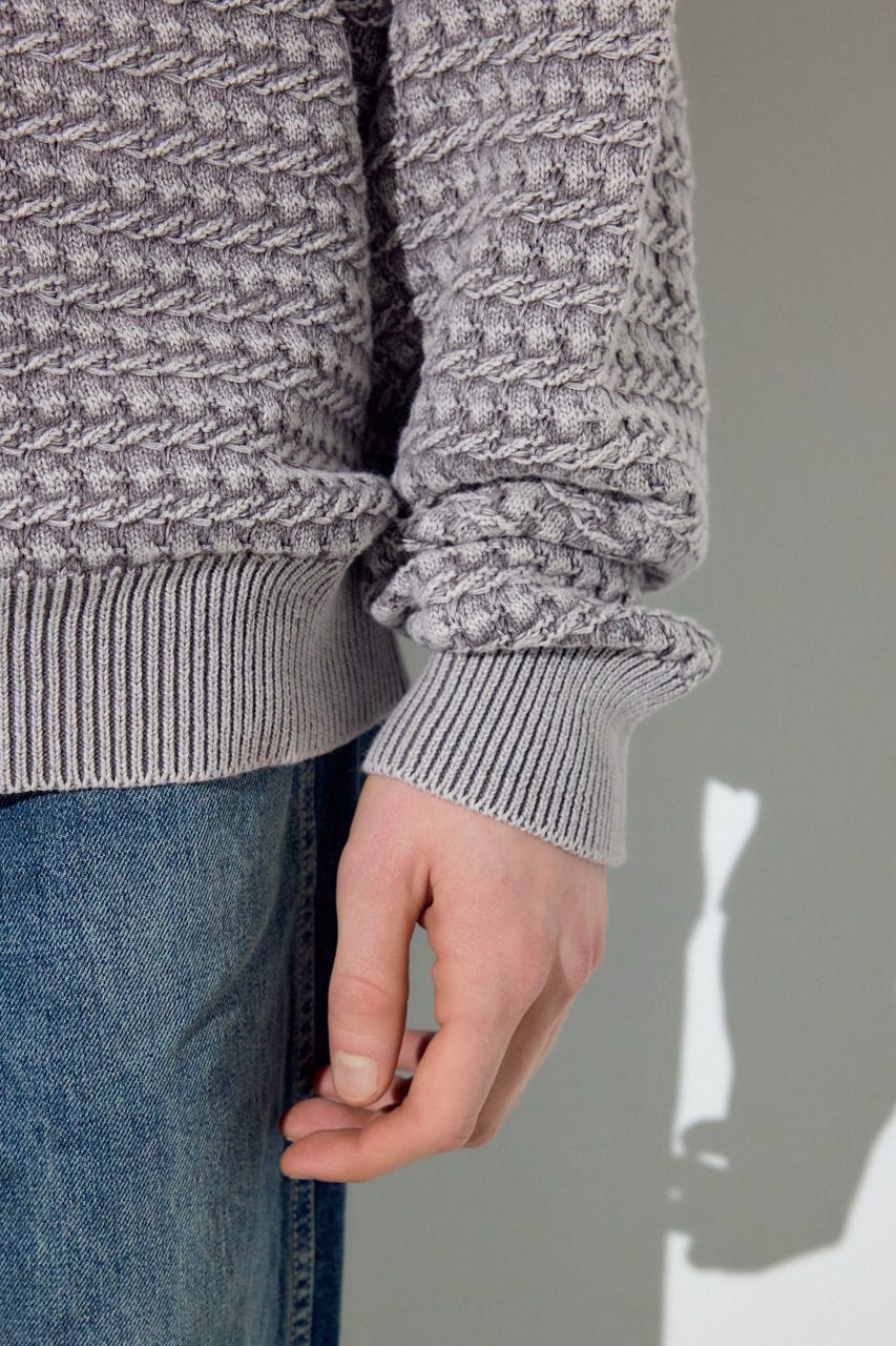 ヴィンテージウォッシュニットポロ GREIGE M