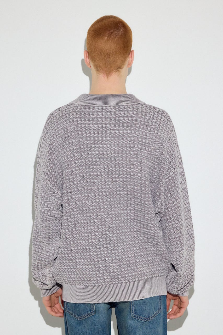 ヴィンテージウォッシュニットポロ GREIGE M