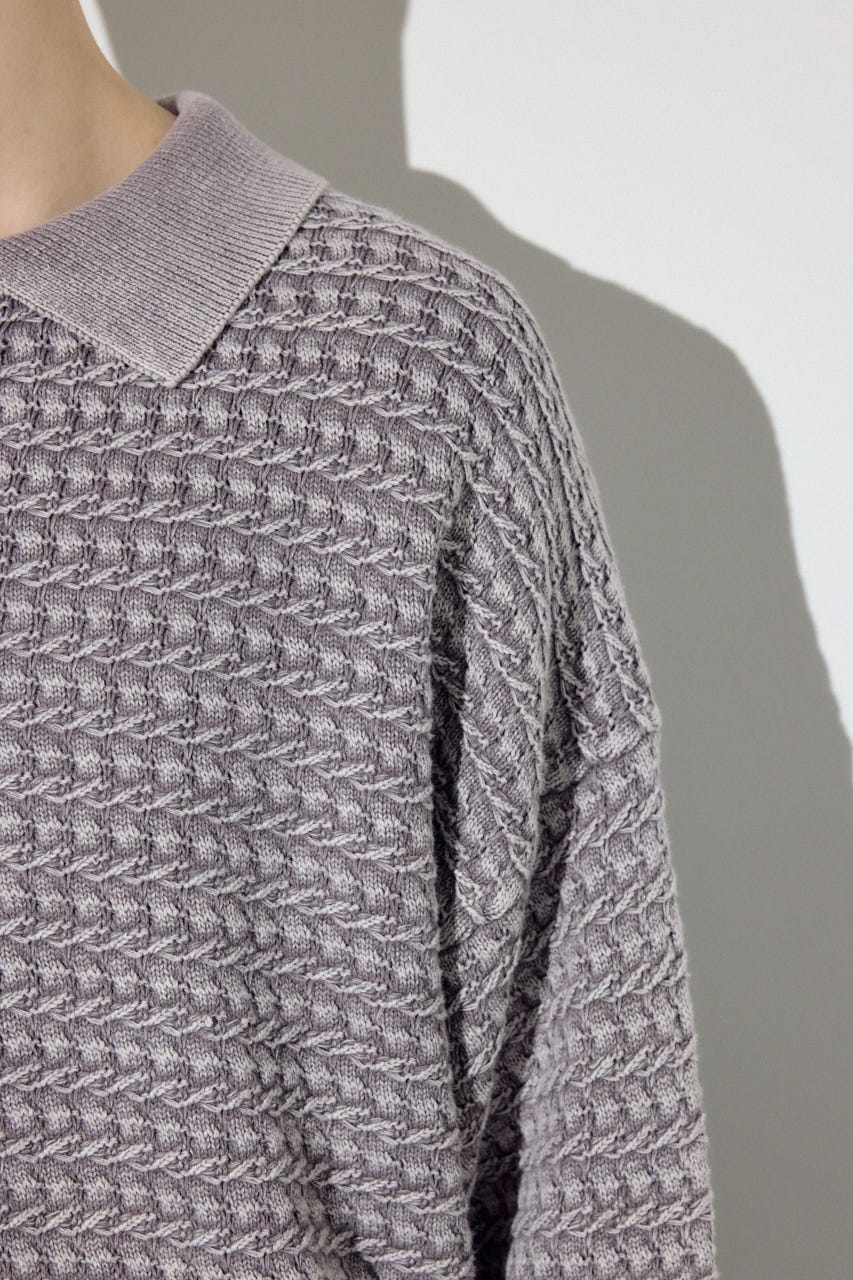 ヴィンテージウォッシュニットポロ GREIGE M