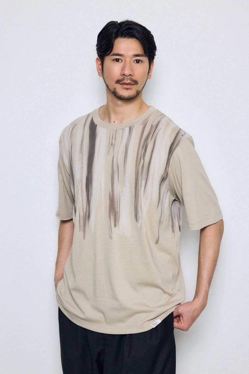 ランダムペイントトップス 柄BEG M