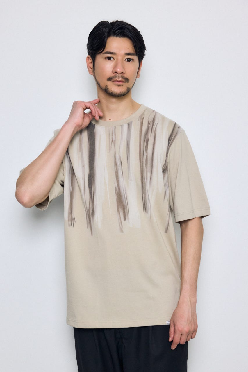 ランダムペイントトップス 柄BEG M