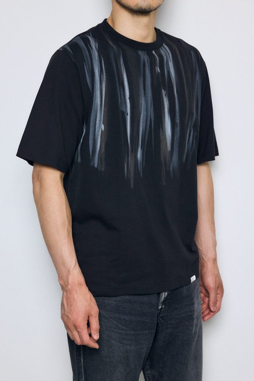 ランダムペイントトップス 柄BLK S