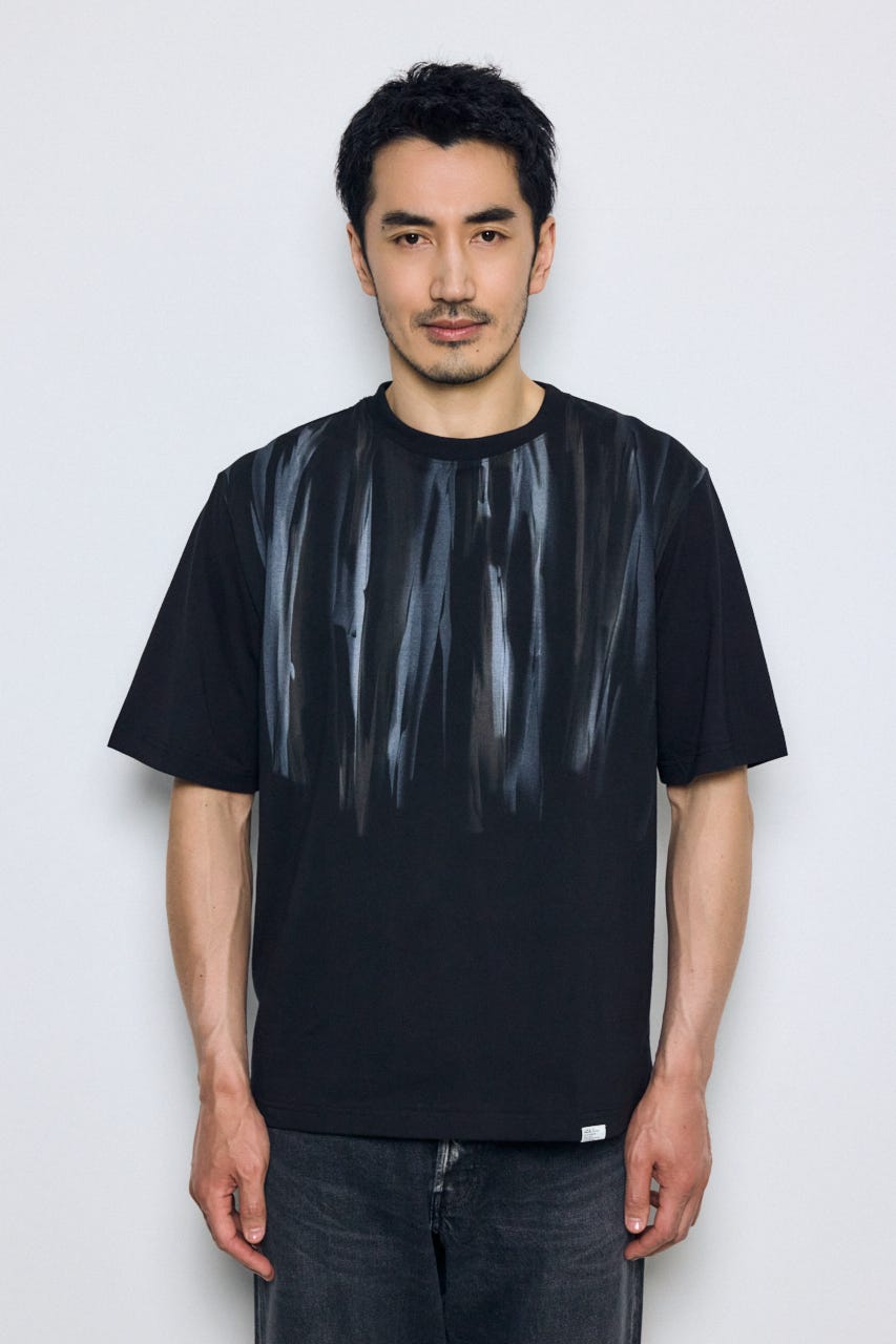 ランダムペイントトップス 柄BLK S