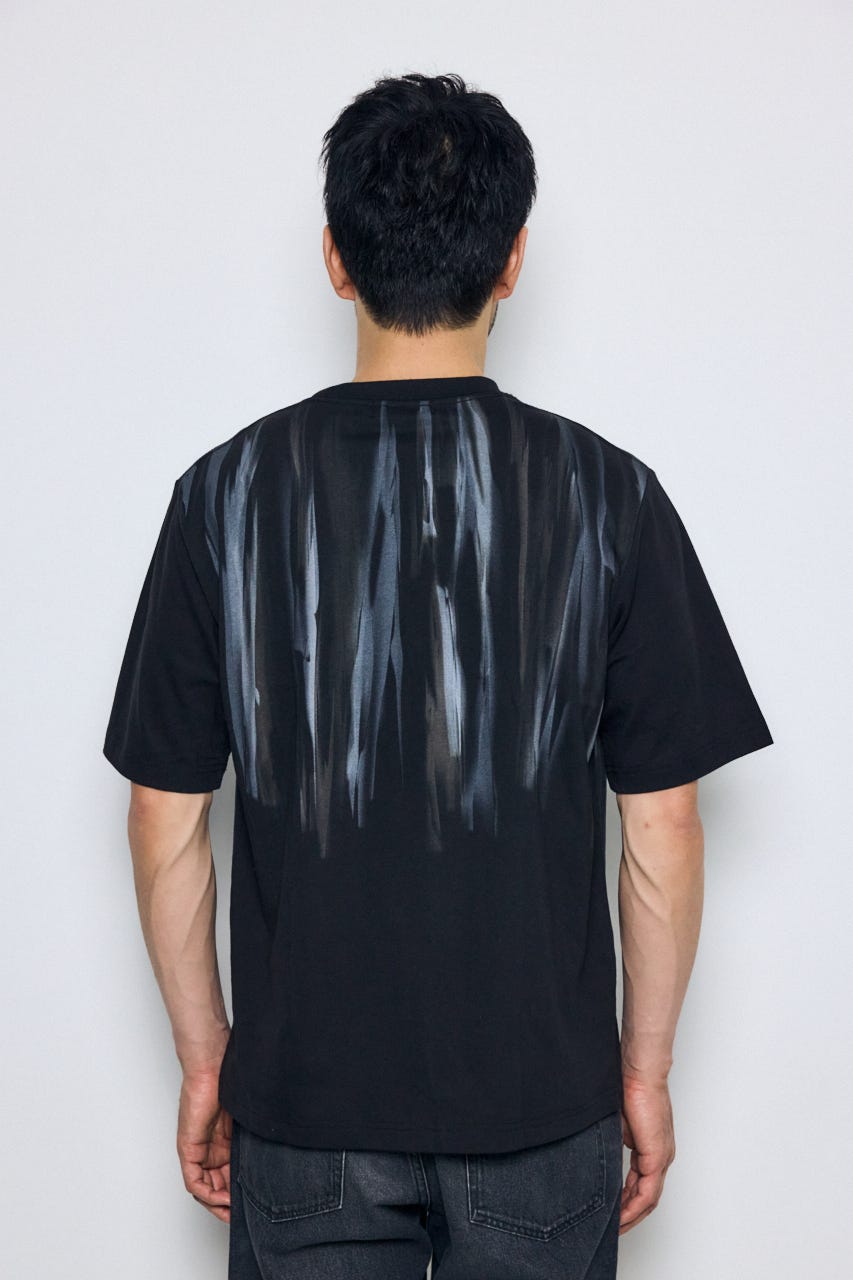 ランダムペイントトップス 柄BLK S
