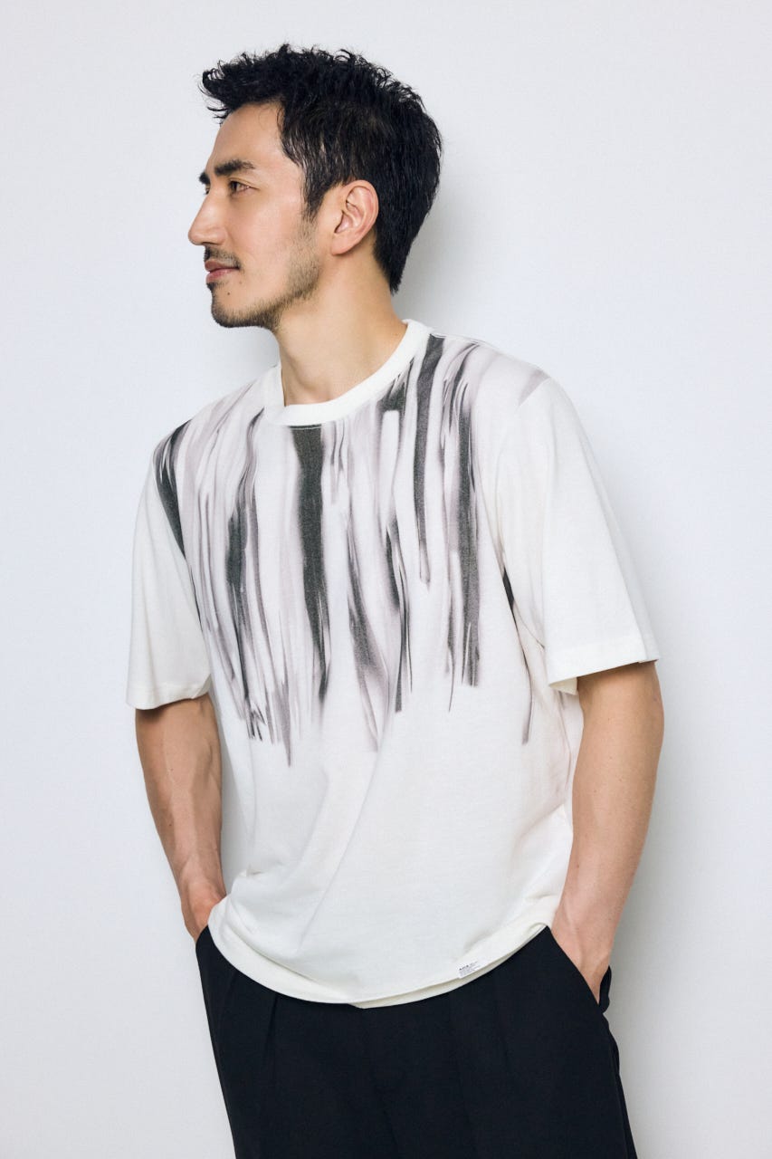 ランダムペイントトップス 柄WHT M