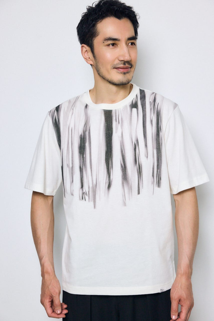 ランダムペイントトップス 柄WHT M