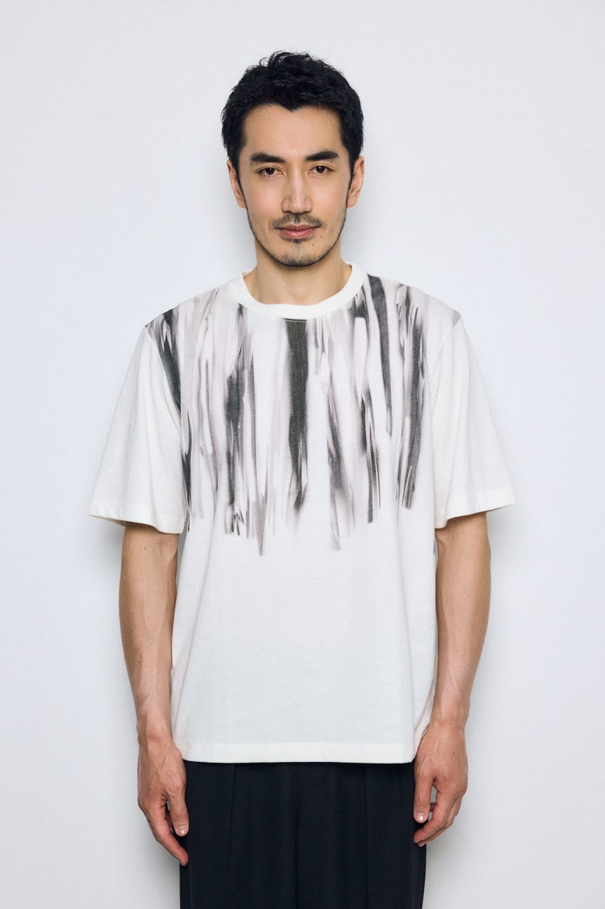 ランダムペイントトップス 柄WHT M
