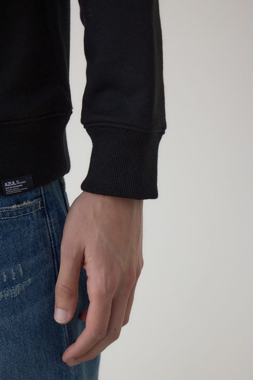 フェイドプリントスウェットトップス BLK M