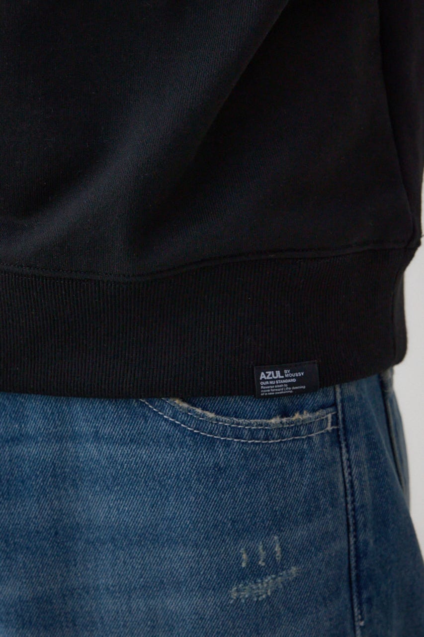 フェイドプリントスウェットトップス BLK M