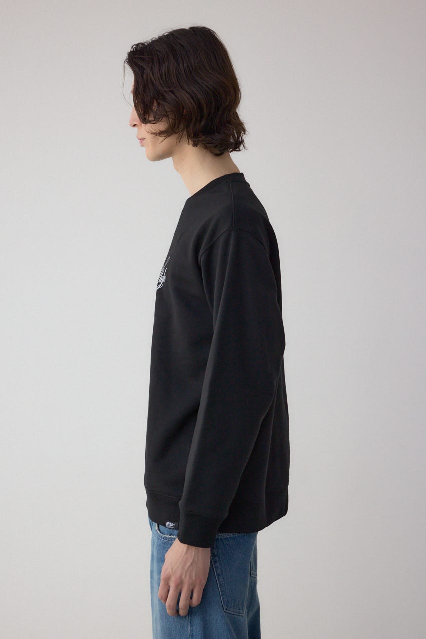 フェイドプリントスウェットトップス BLK M