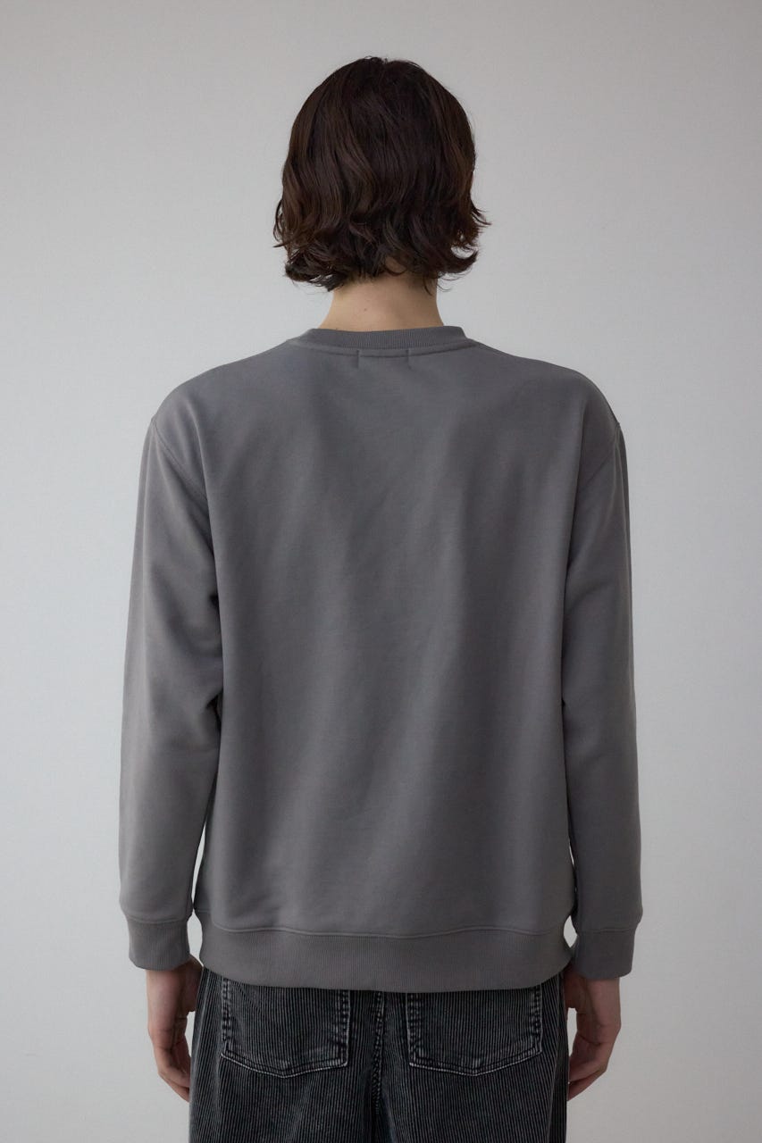 フェイドプリントスウェットトップス GRY L