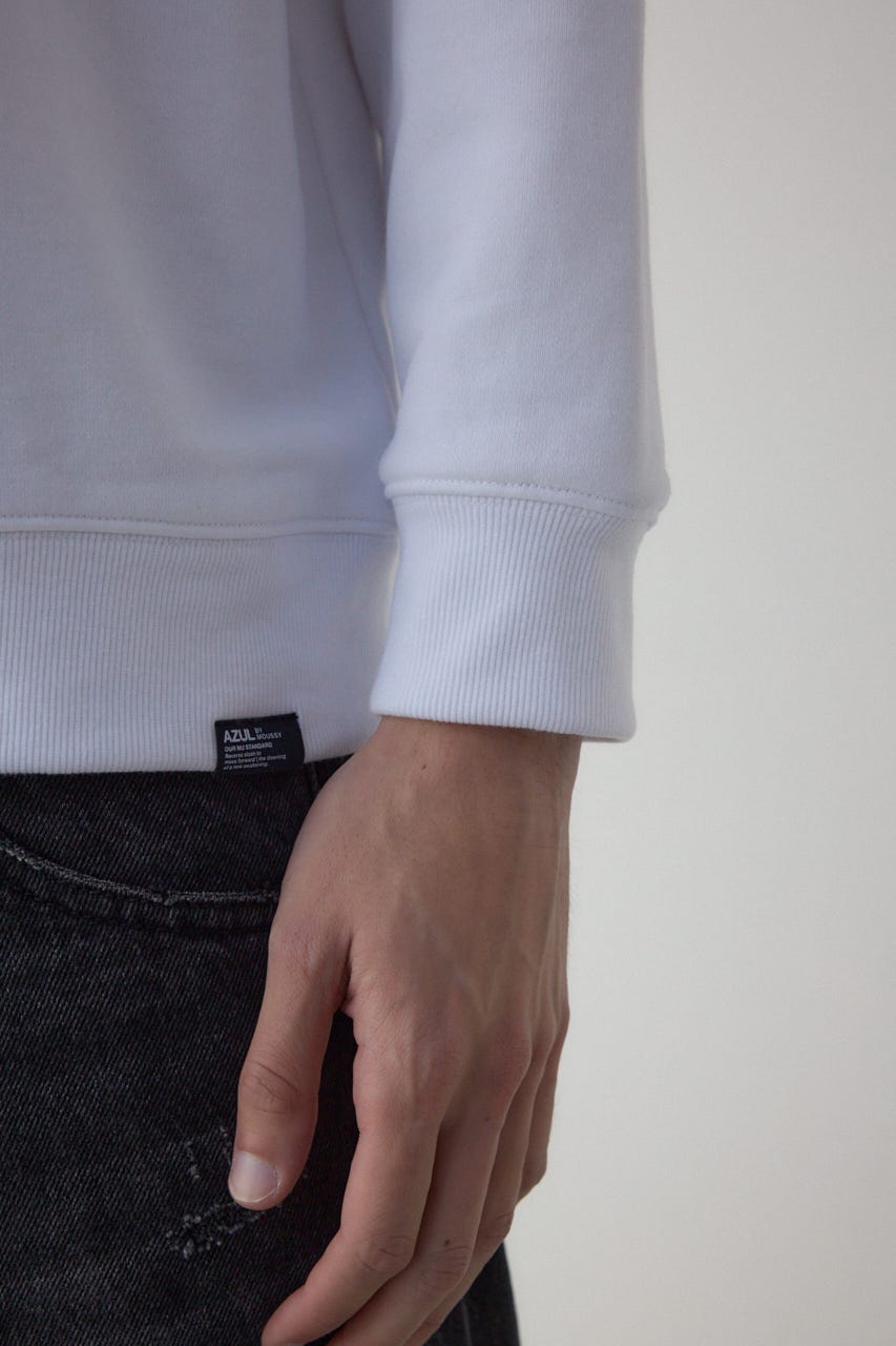 フェイドプリントスウェットトップス WHT M