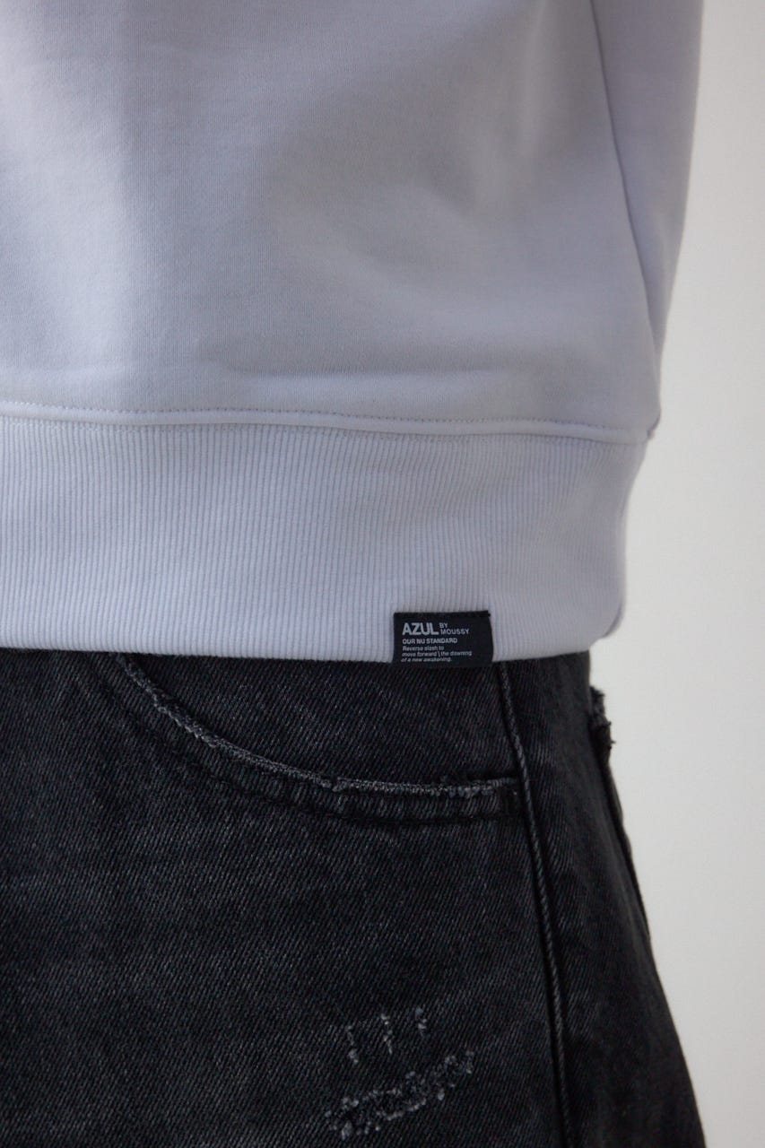 フェイドプリントスウェットトップス WHT M