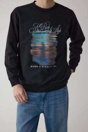 フェイドプリントスウェットトップス