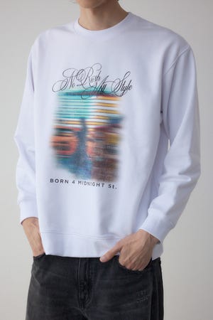 フェイドプリントスウェットトップス