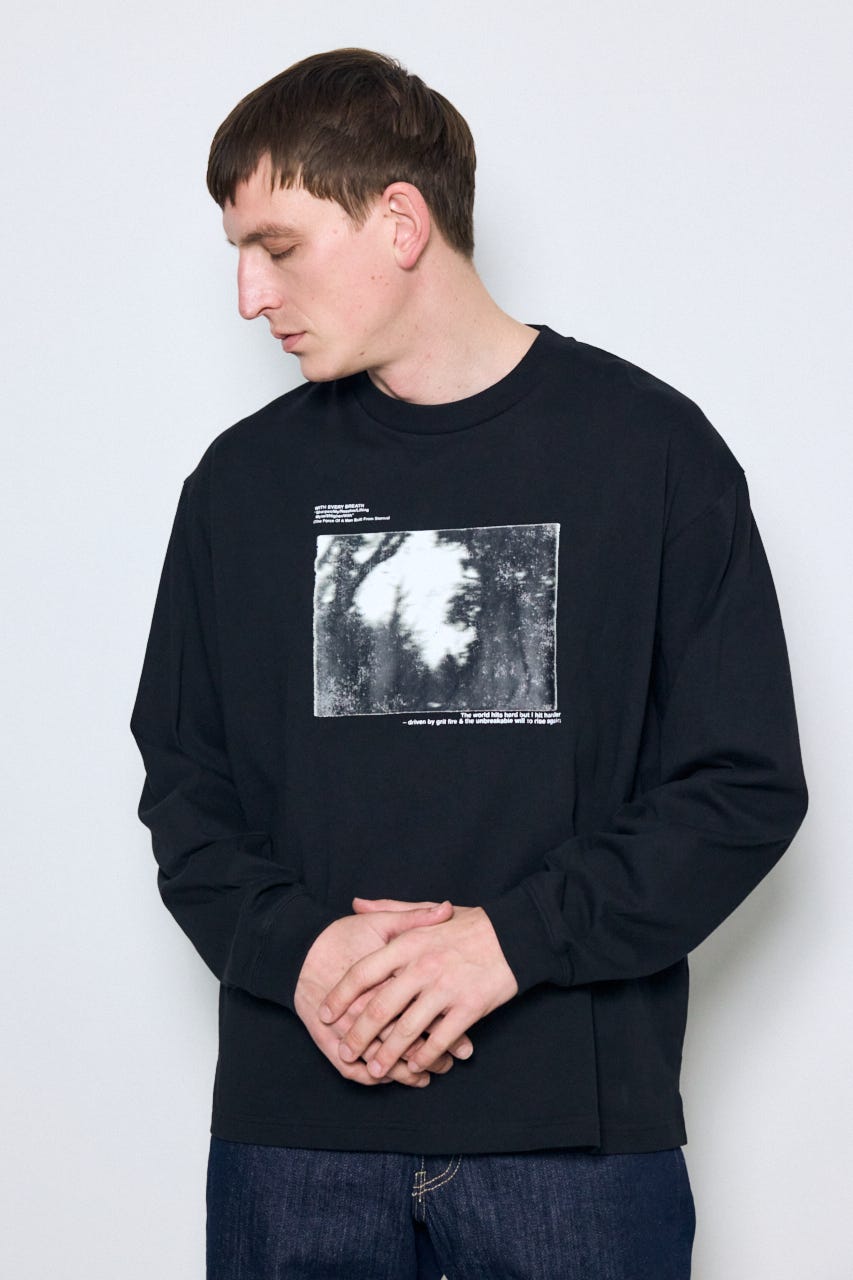 FOREST グラフィック長袖Tシャツ BLK M