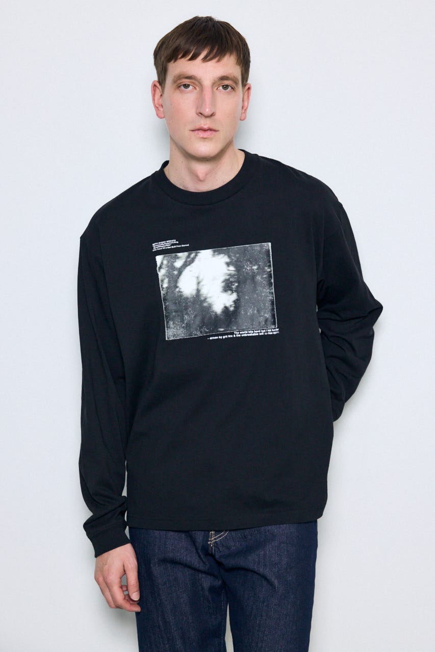 FOREST グラフィック長袖Tシャツ BLK M