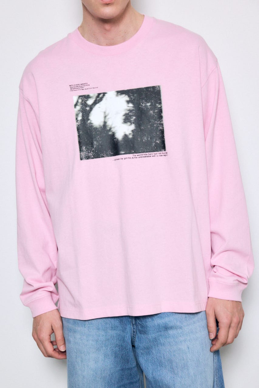 FOREST グラフィック長袖Tシャツ L/PNK L