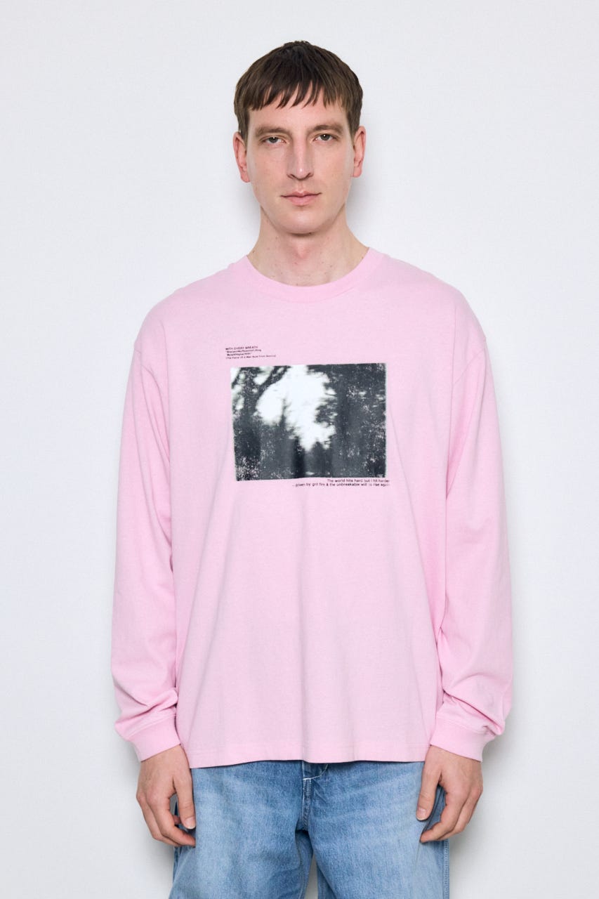 FOREST グラフィック長袖Tシャツ L/PNK L