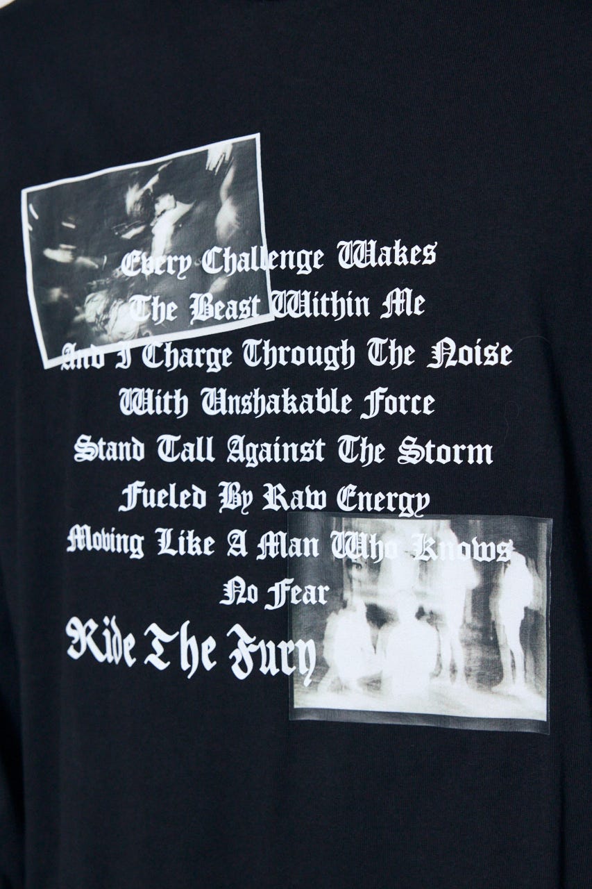 袖ロゴ長袖Tシャツ BLK M