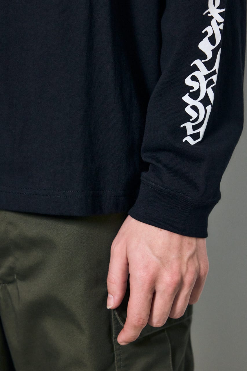 袖ロゴ長袖Tシャツ BLK M