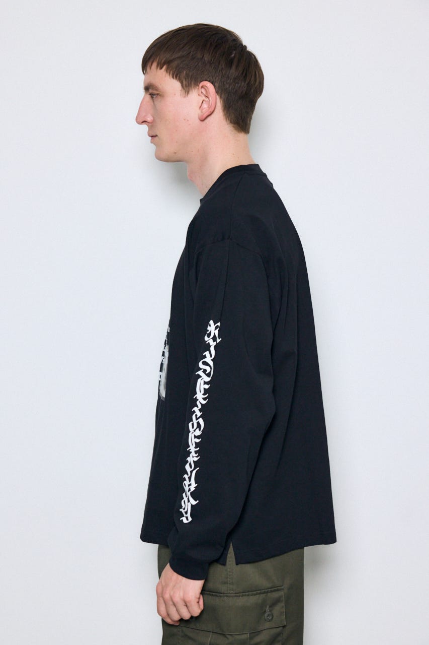 袖ロゴ長袖Tシャツ BLK M