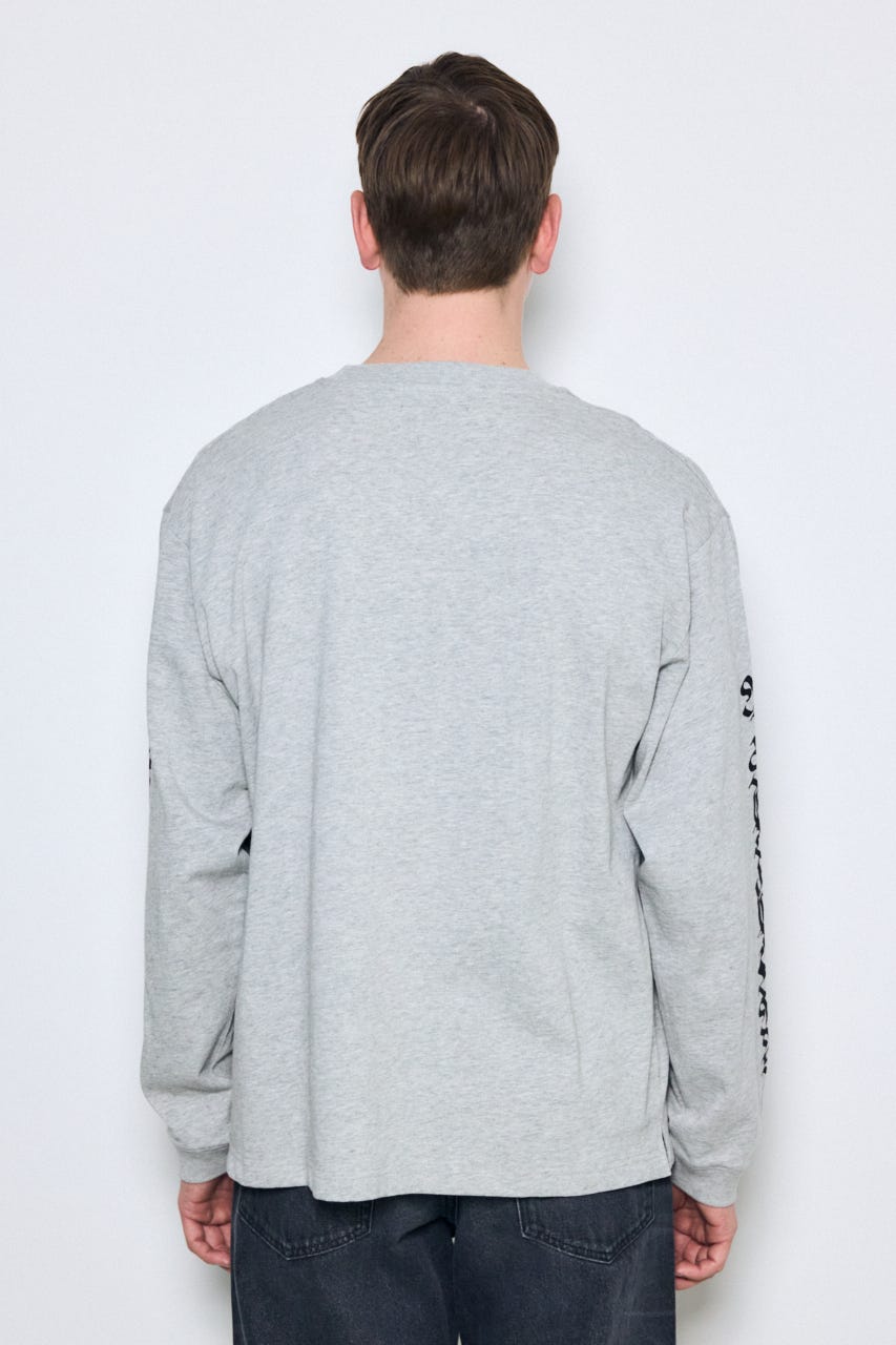 袖ロゴ長袖Tシャツ T.GRY M