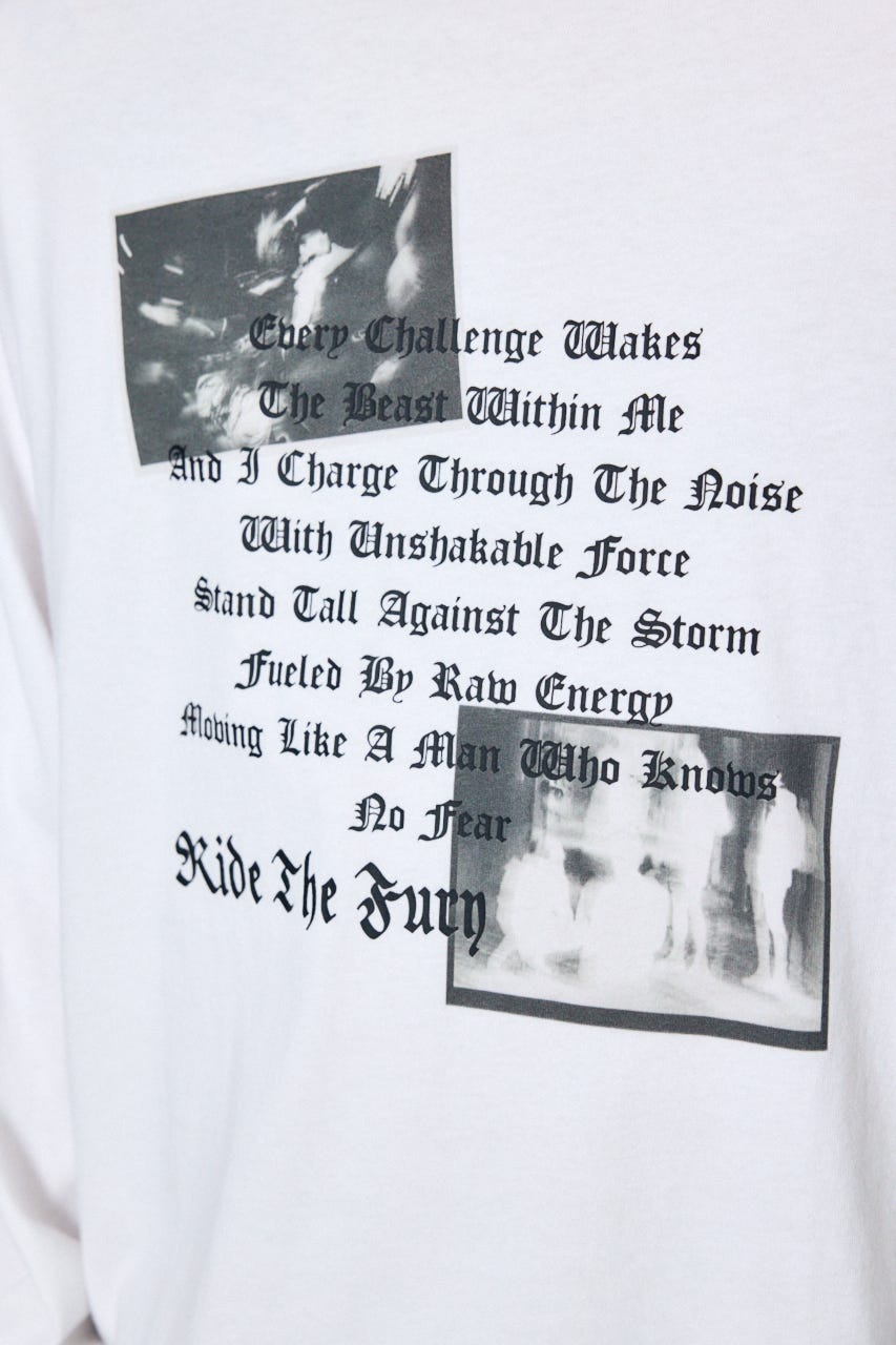 袖ロゴ長袖Tシャツ WHT M