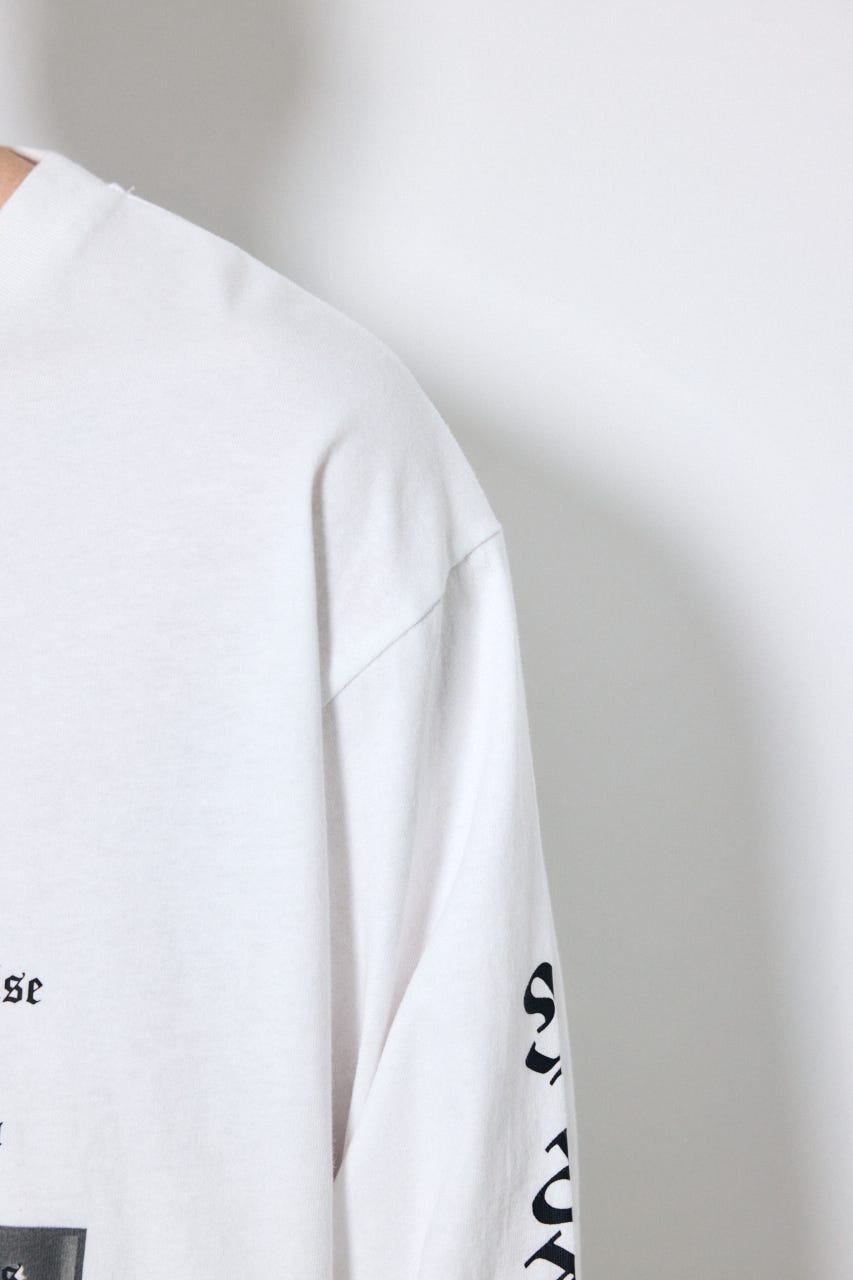 袖ロゴ長袖Tシャツ WHT M