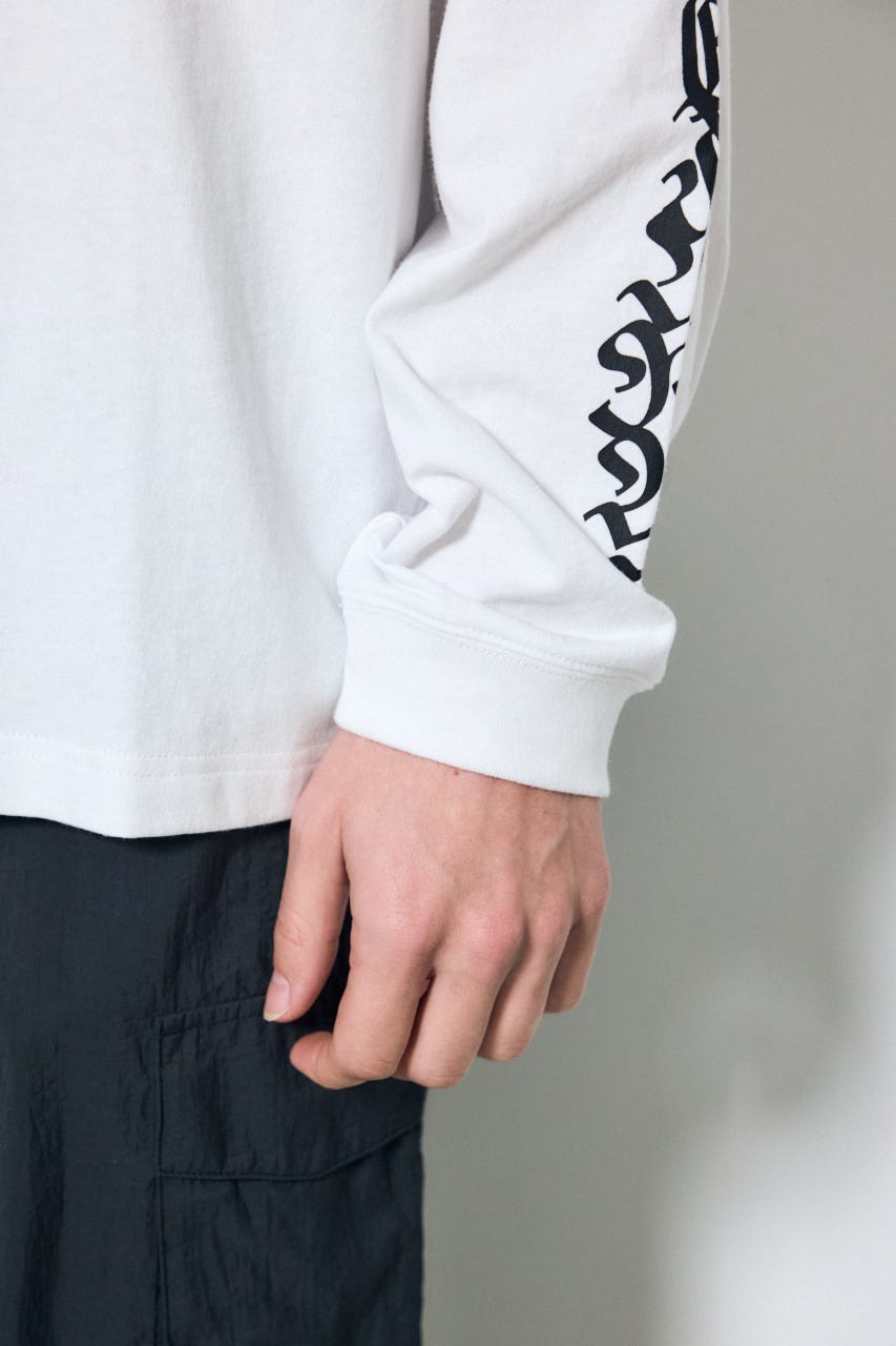 袖ロゴ長袖Tシャツ WHT M