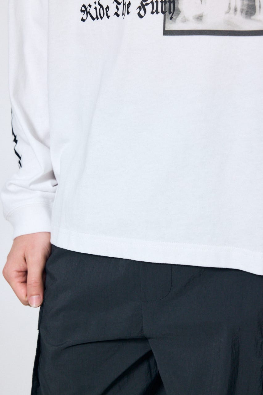 袖ロゴ長袖Tシャツ WHT M