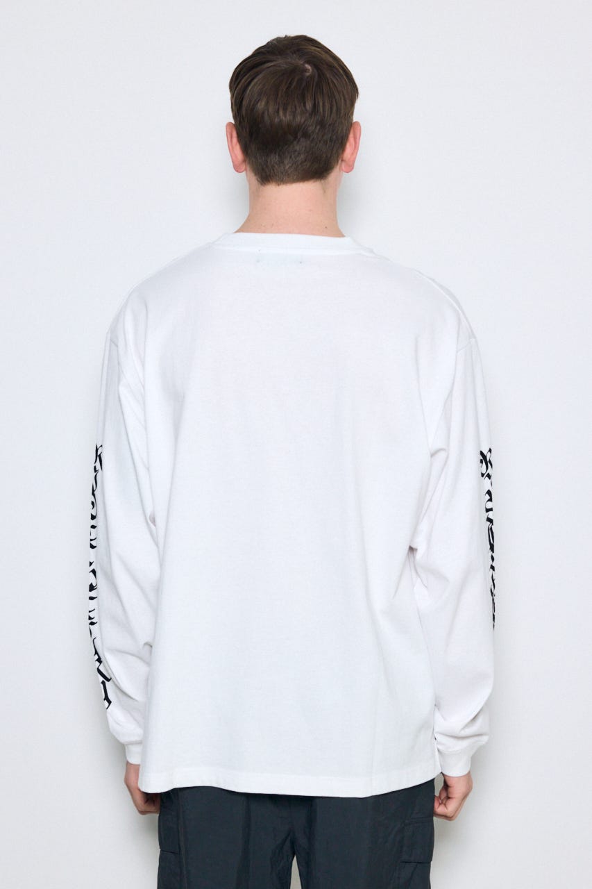 袖ロゴ長袖Tシャツ WHT M
