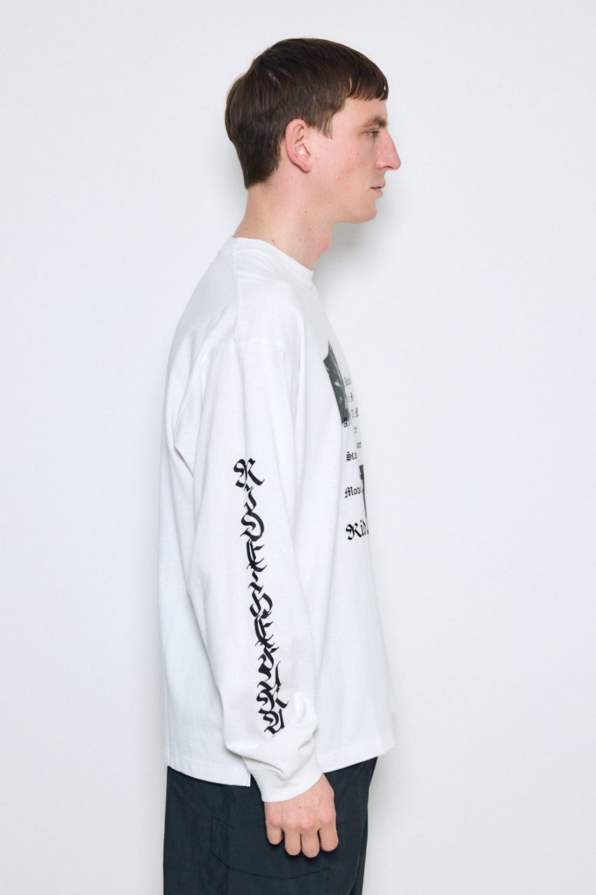 袖ロゴ長袖Tシャツ WHT M