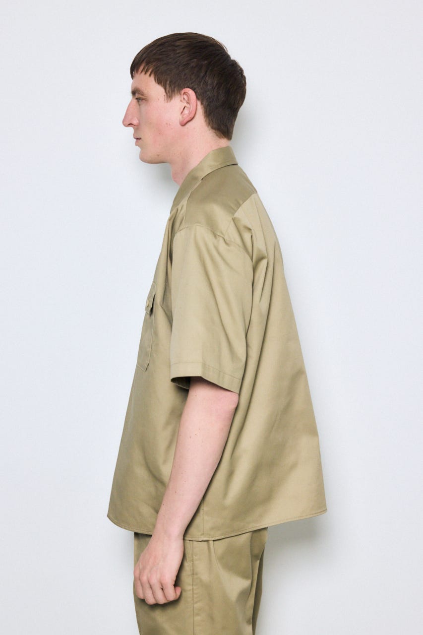 【Dickies（R）×AZUL】半袖ワークシャツ BEG XL