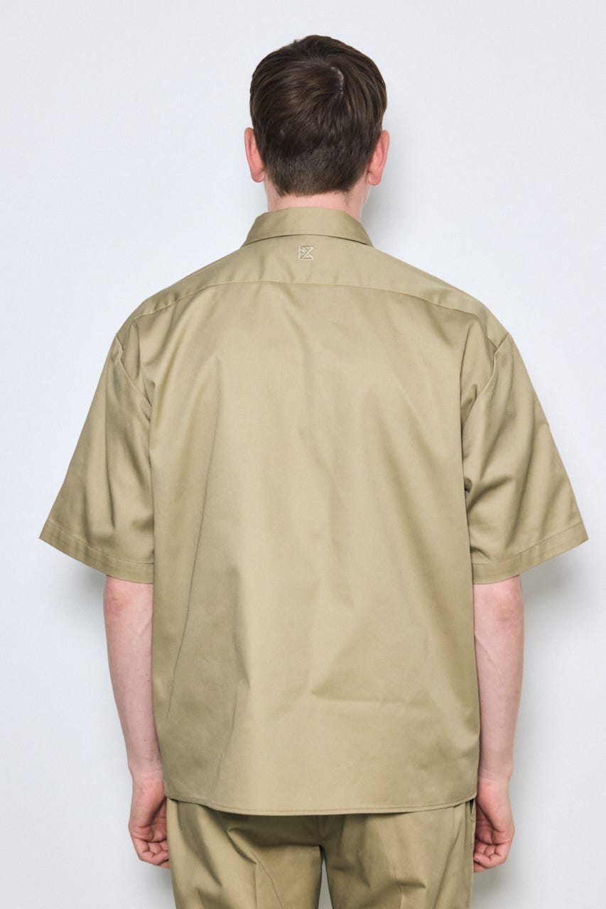 【Dickies（R）×AZUL】半袖ワークシャツ BEG XL