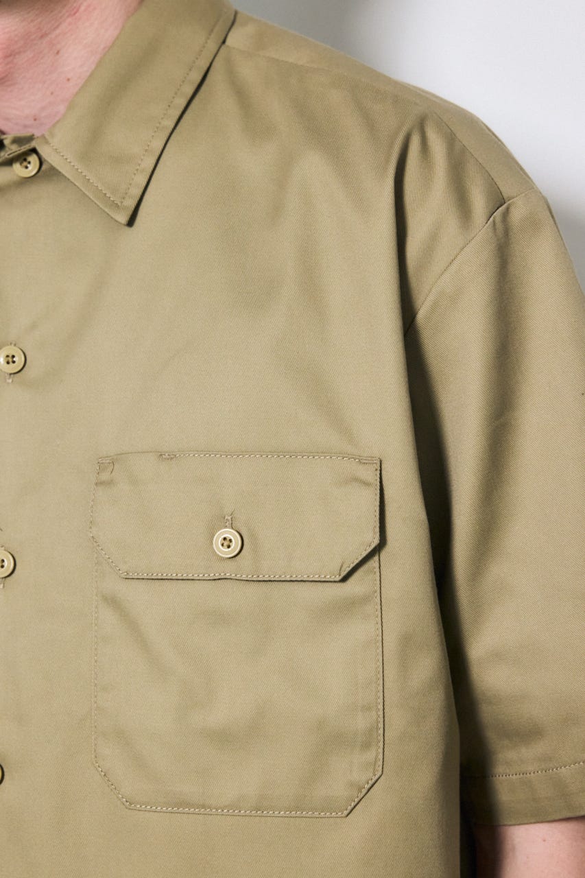 【Dickies（R）×AZUL】半袖ワークシャツ BEG XL