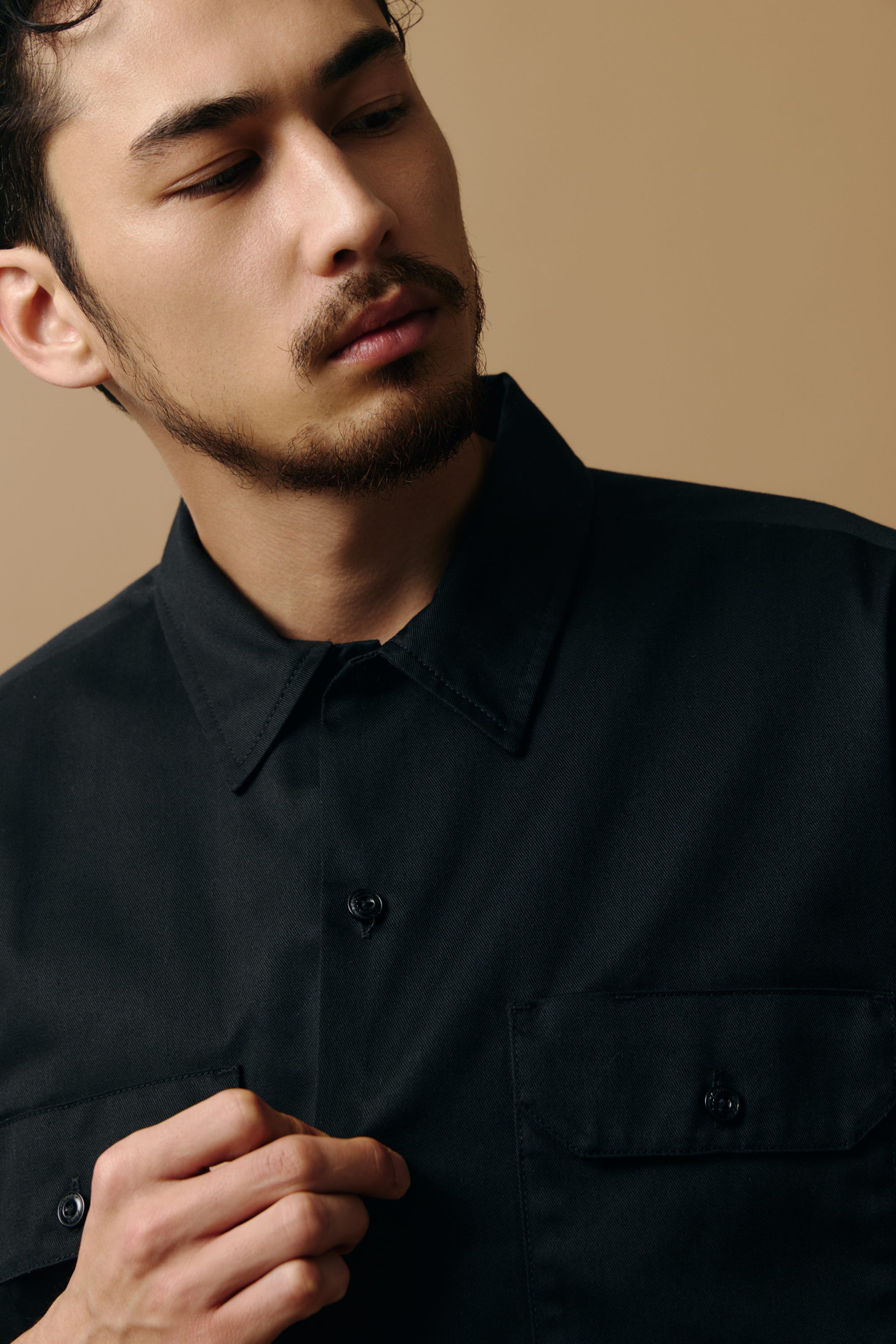 【Dickies（R）×AZUL】半袖ワークシャツ BLK L