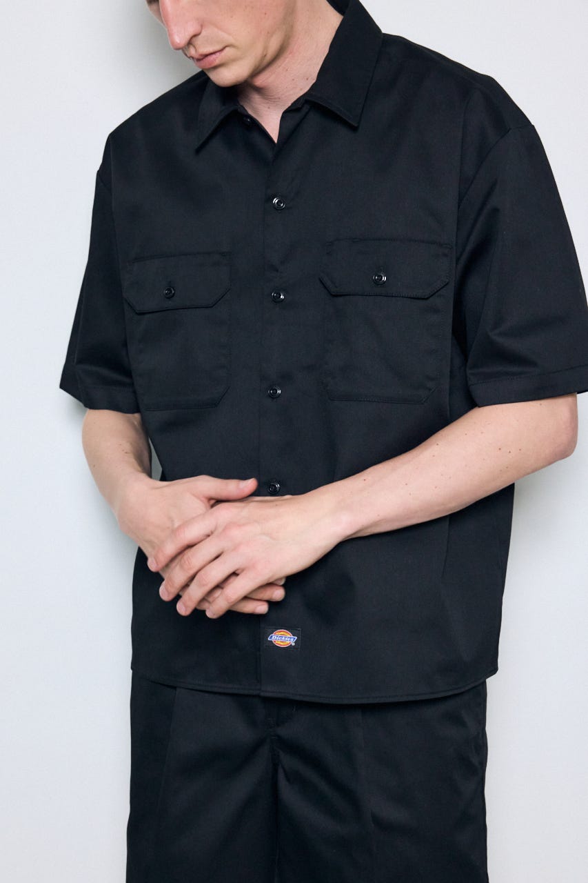 【Dickies（R）×AZUL】半袖ワークシャツ BLK L