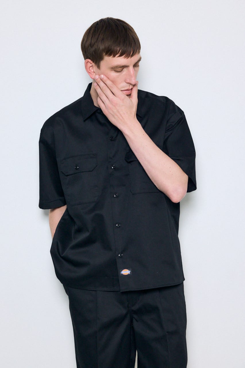 【Dickies（R）×AZUL】半袖ワークシャツ BLK L