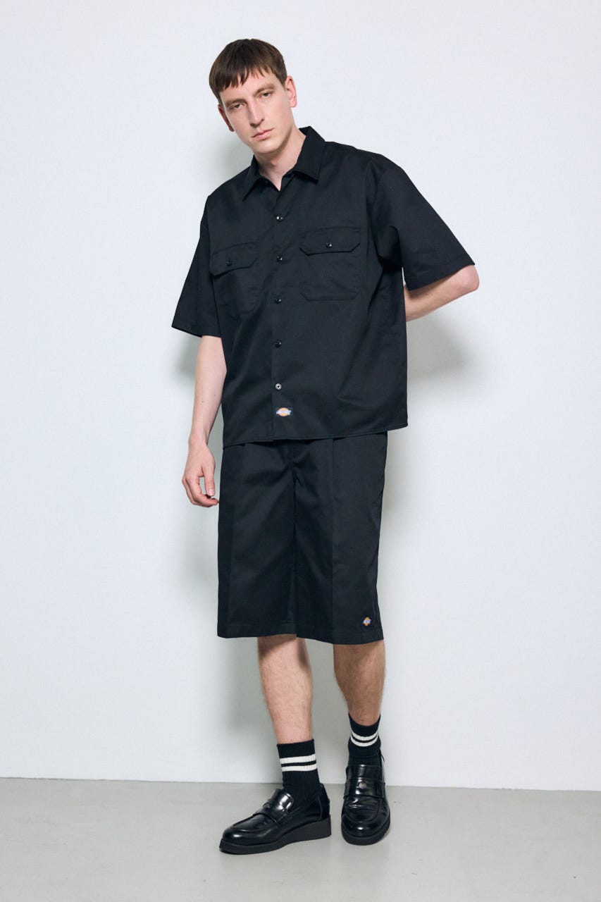 【Dickies（R）×AZUL】半袖ワークシャツ BLK L