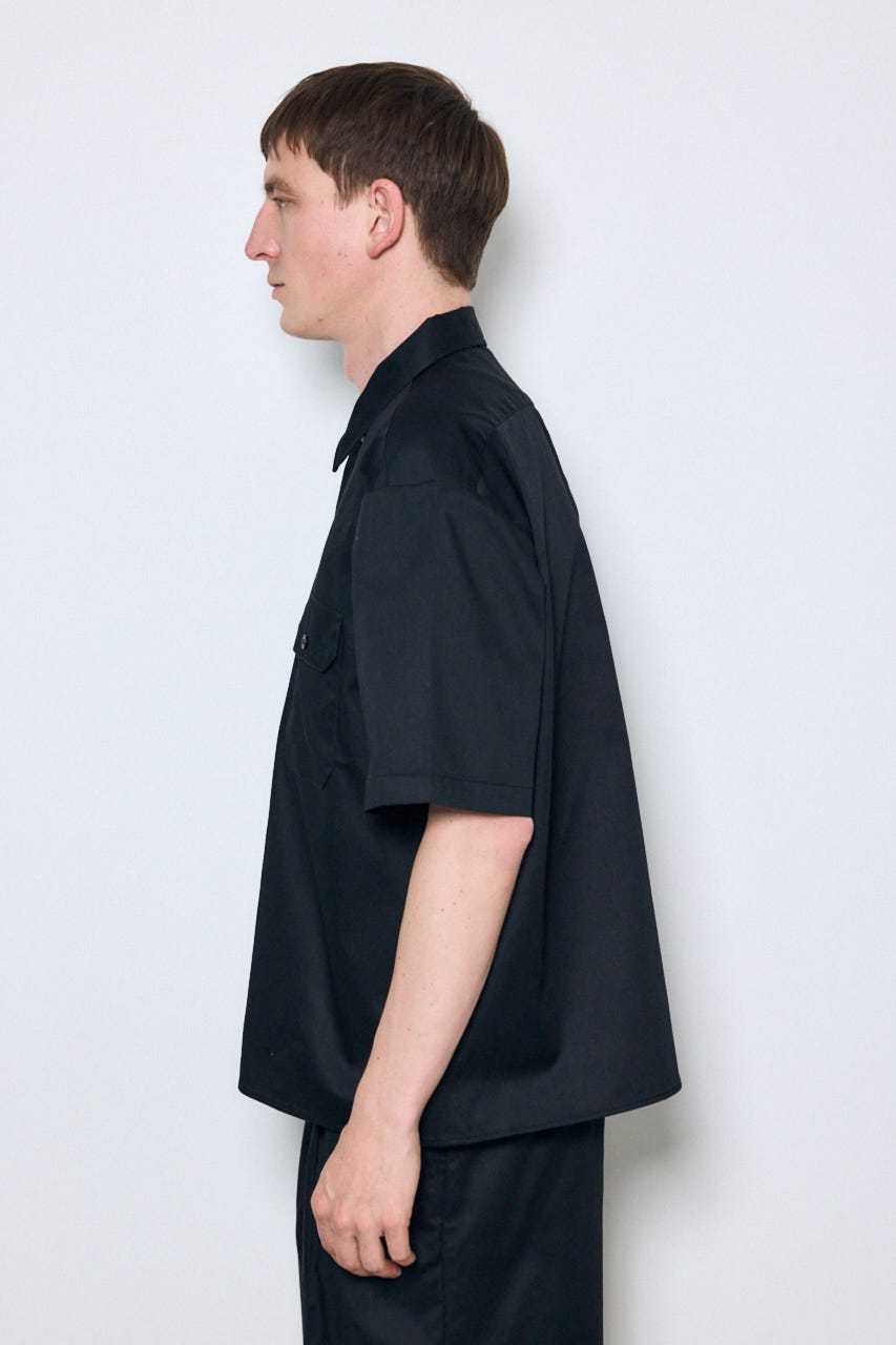 【Dickies（R）×AZUL】半袖ワークシャツ BLK L
