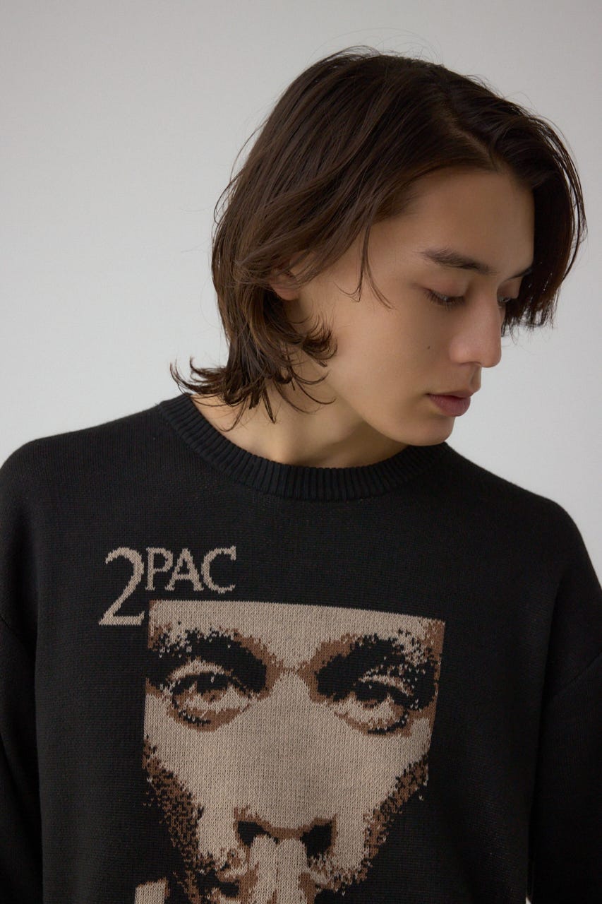 RAP HIP HOPグラフィックニット BLK FREE