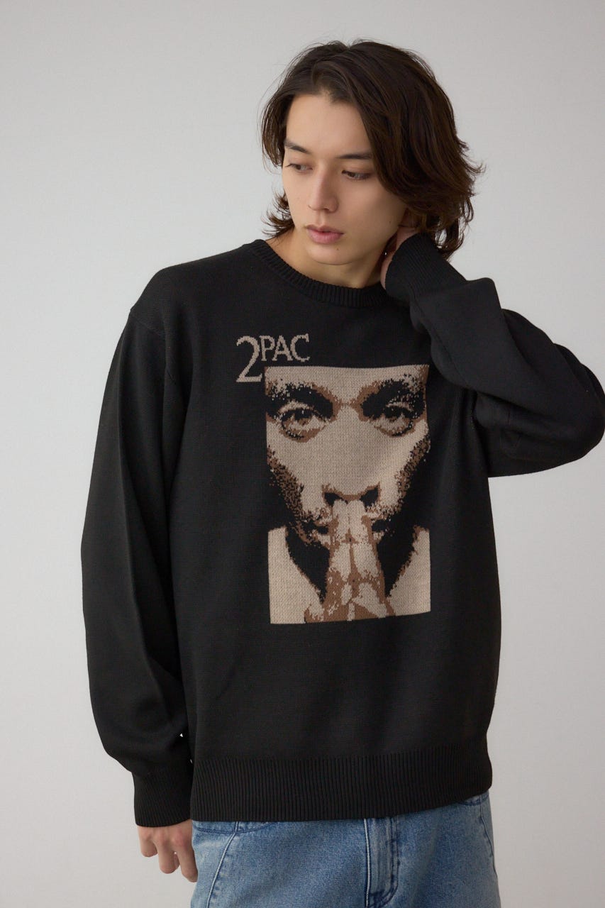 RAP HIP HOPグラフィックニット BLK FREE