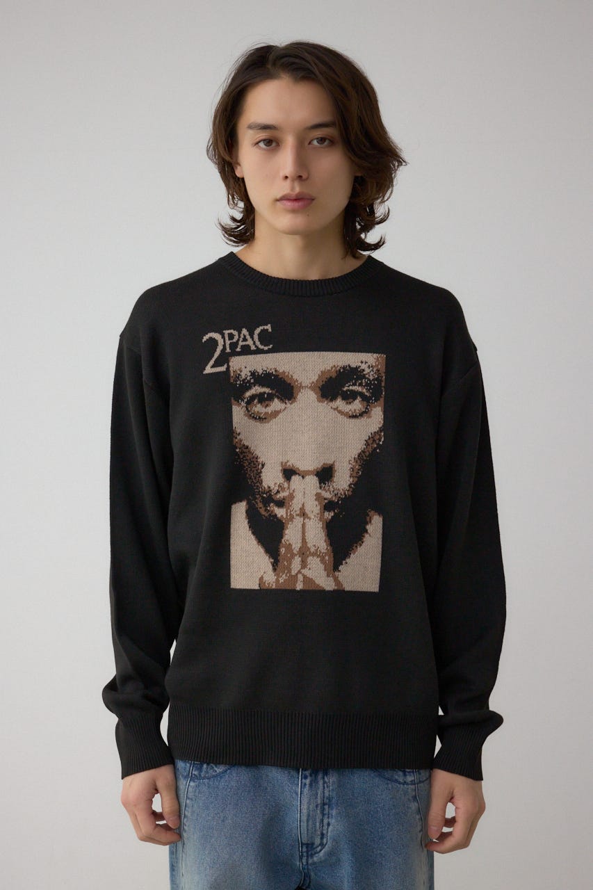 RAP HIP HOPグラフィックニット BLK FREE