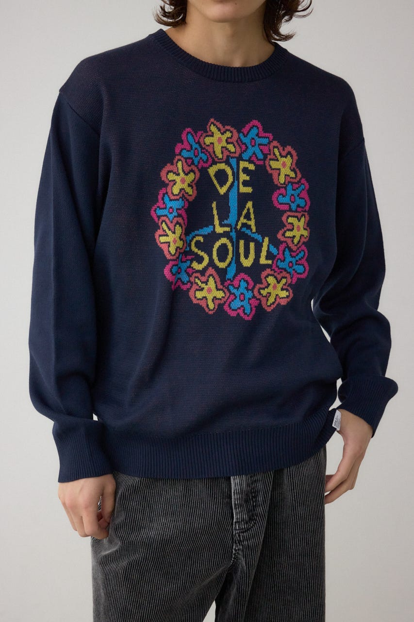 RAP HIP HOPグラフィックニット NVY FREE