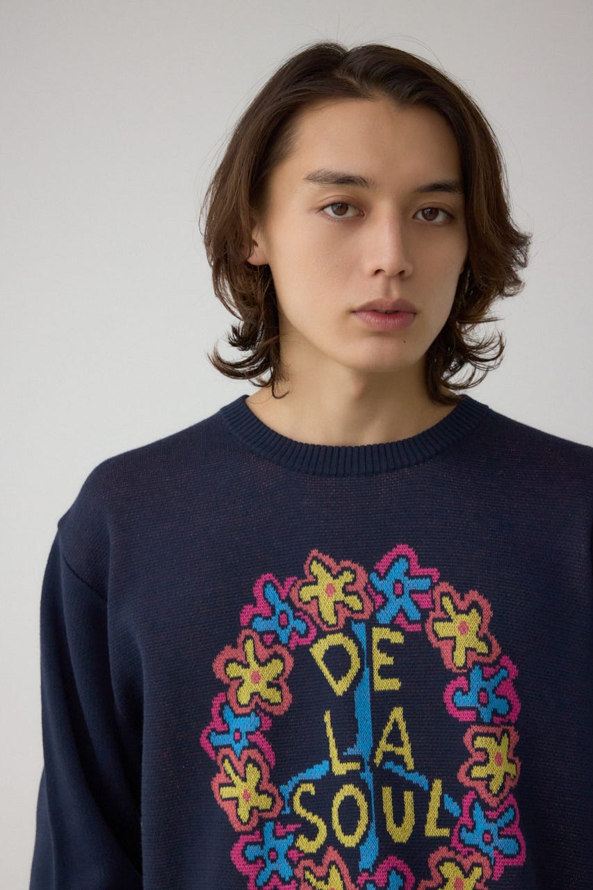 RAP HIP HOPグラフィックニット NVY FREE