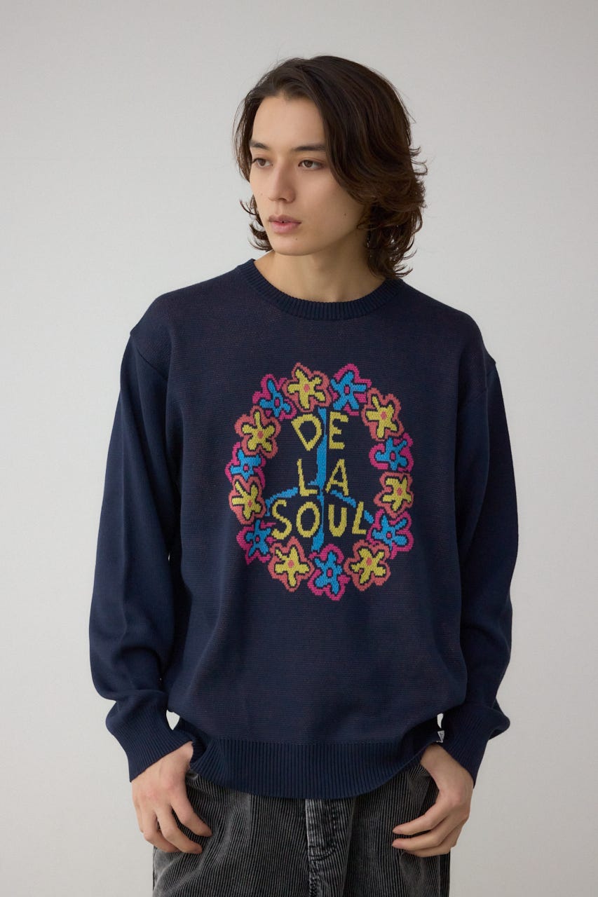 RAP HIP HOPグラフィックニット NVY FREE