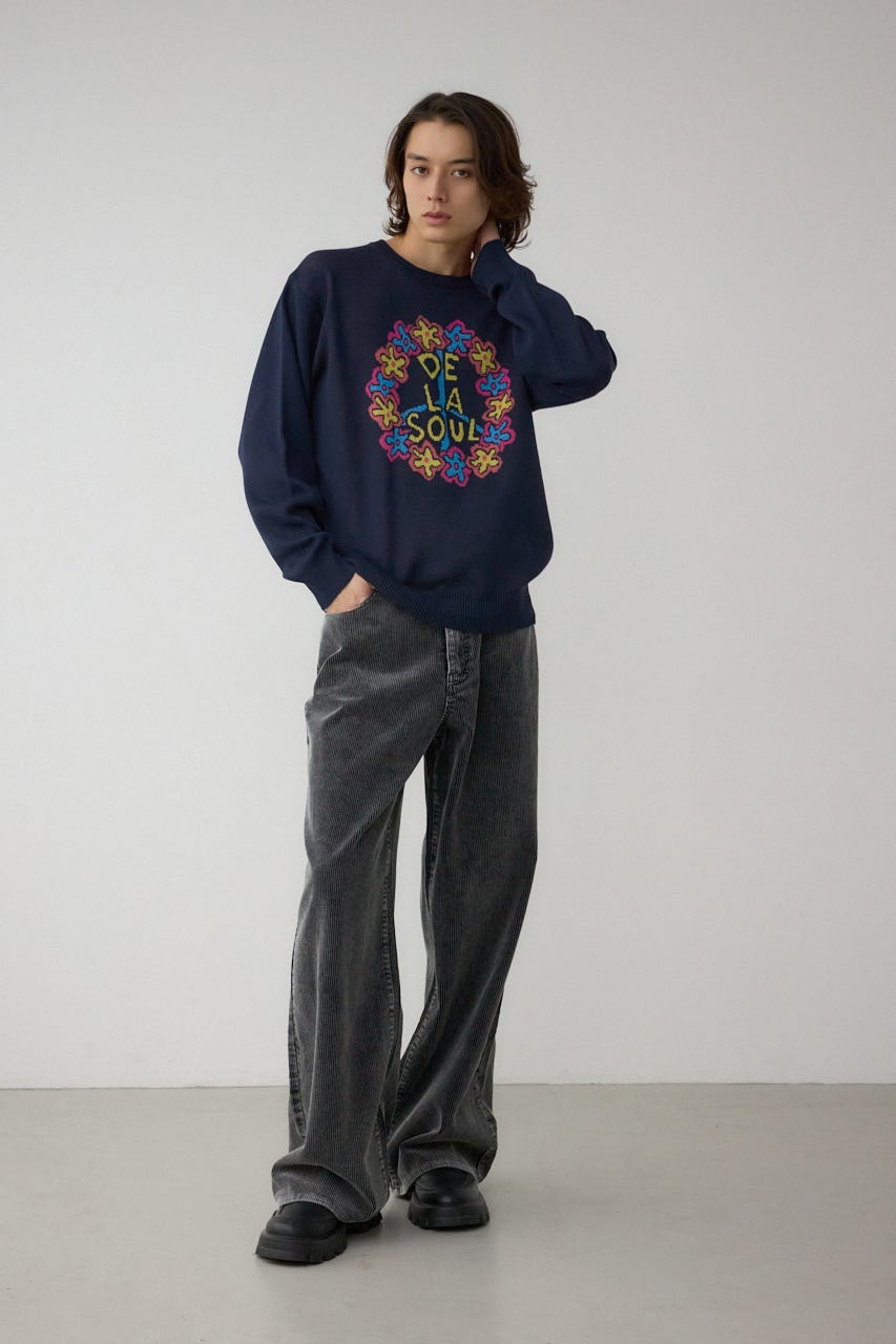 RAP HIP HOPグラフィックニット NVY FREE