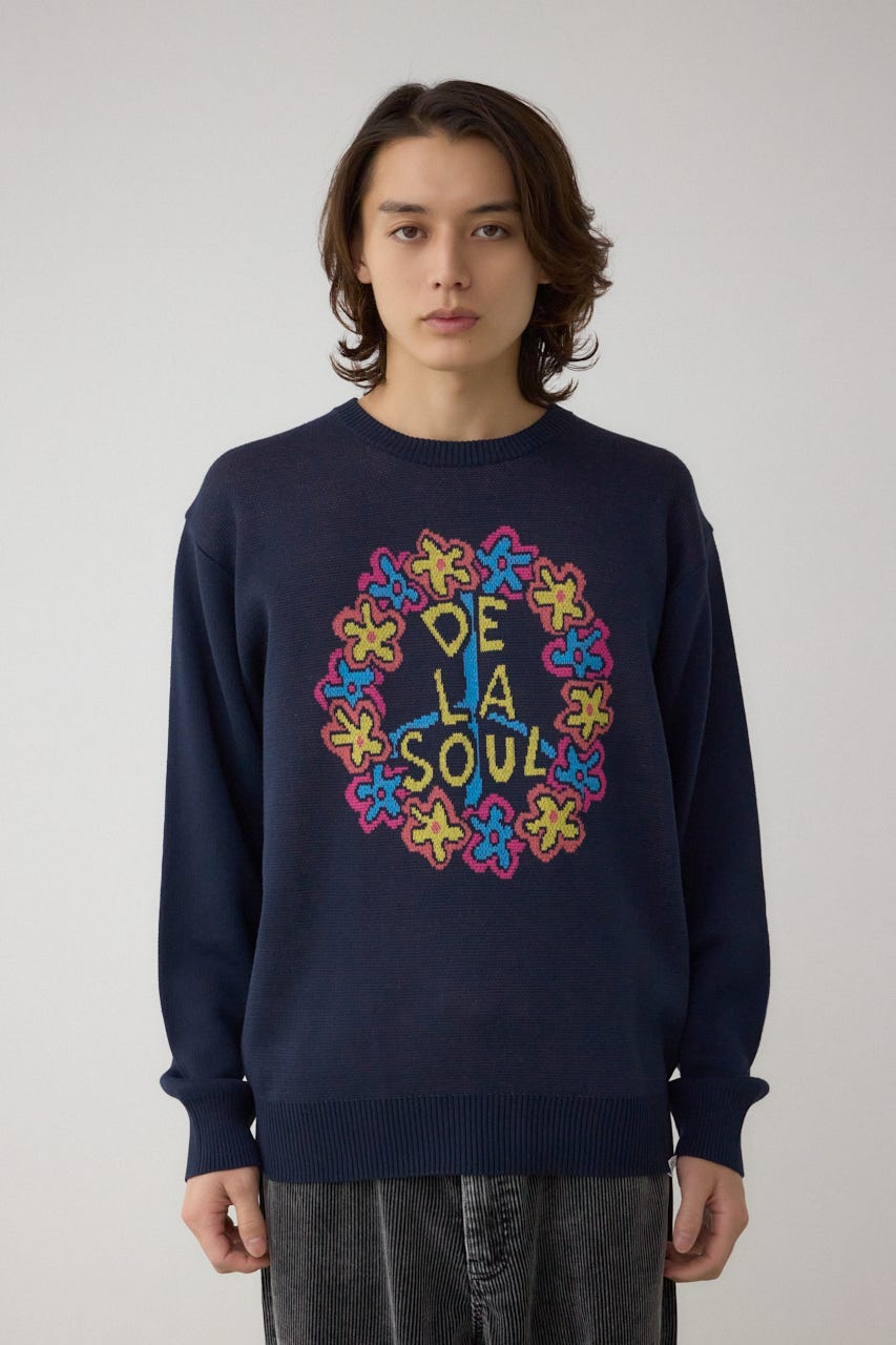 RAP HIP HOPグラフィックニット NVY FREE