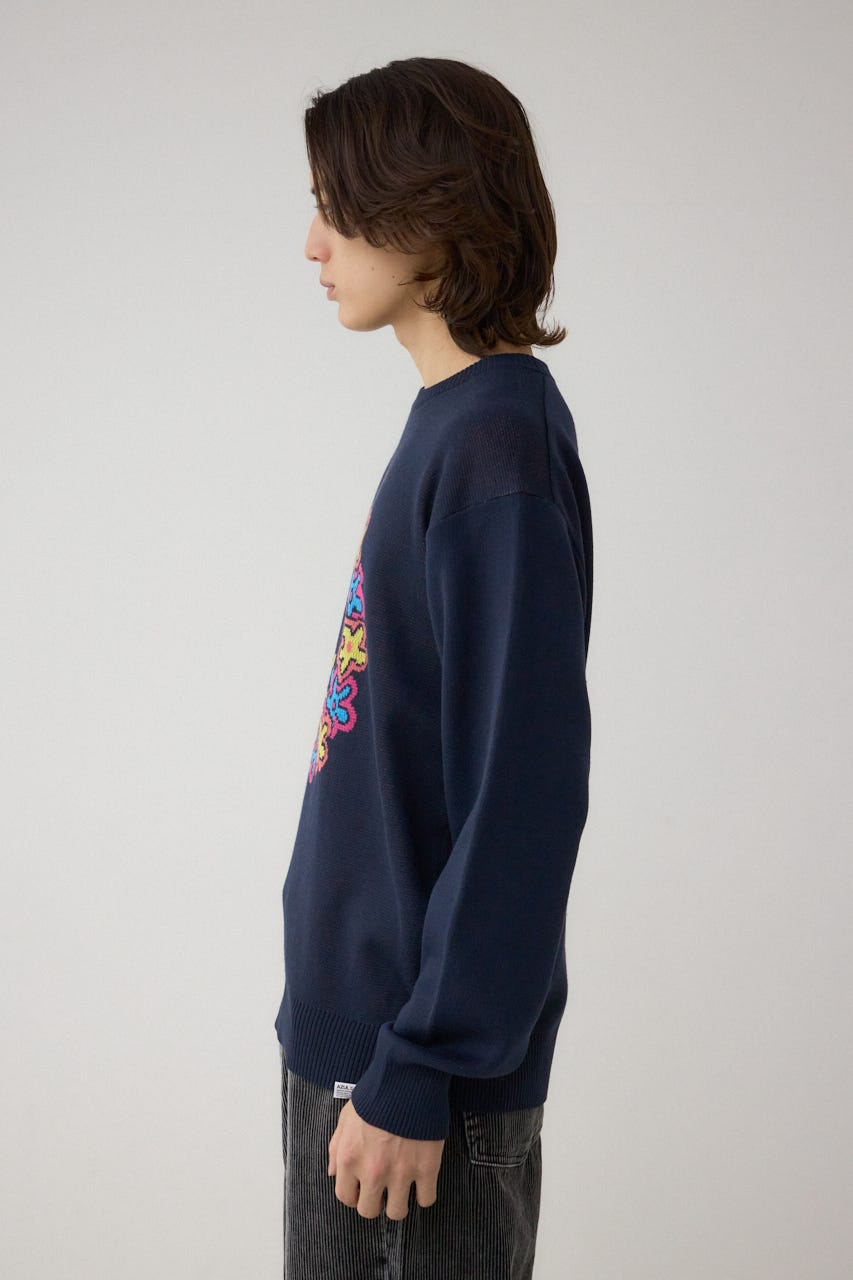 RAP HIP HOPグラフィックニット NVY FREE